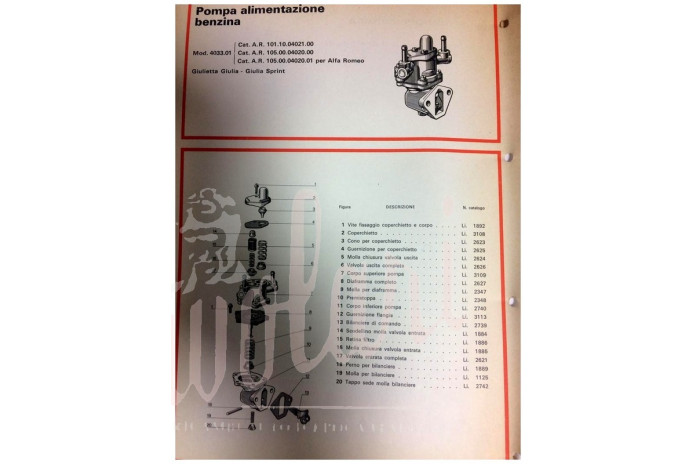 POMPA MECCANICA CARBURANTE ORIG. FISPA