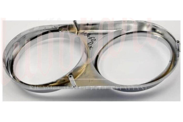 COPPIA 2 CORNICI FARI DOPPIA IN PLASTICA CROMATA