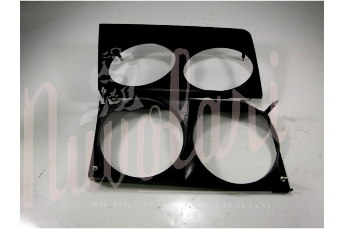 COPPIA CORNICI DOPPIO FARO NERA PLASTICA PER LANCIA BETA 1400 828 AB2 