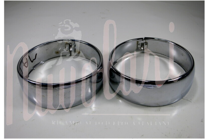 COPPIA CORNICI FARO ESTERNE CROMATO DX+ SX
