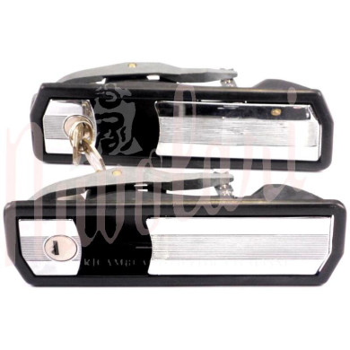 KIT COPPIA MANIGLIE ESTERNE CROMATE + BAULE