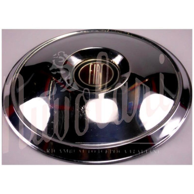 COPPA RUOTA CROMATA LOGO ROSSO