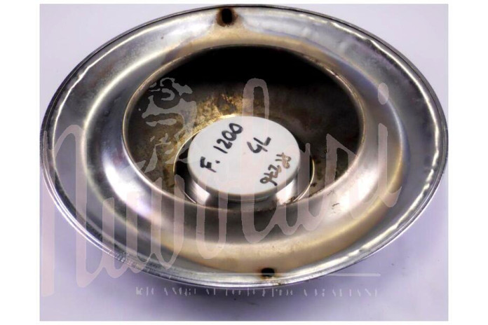 COPPA RUOTA CROMATA LOGO ROSSO