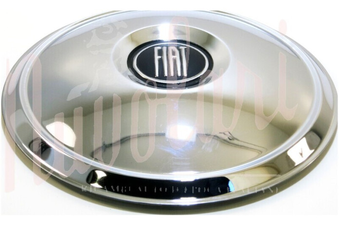 COPPA RUOTA CROMATA LOGO NERO