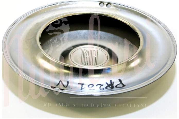 COPPA RUOTA CROMATA LOGO NERO