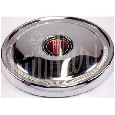 COPPA RUOTA CROMATO LOGO ROSSO