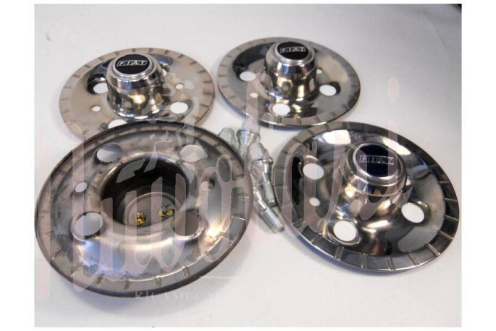 KIT 4 CON BULLONI COPPETTE RUOTA INOX SOTTO VITI