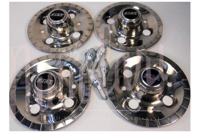 KIT 4 CON BULLONI COPPETTE RUOTA INOX SOTTO VITI
