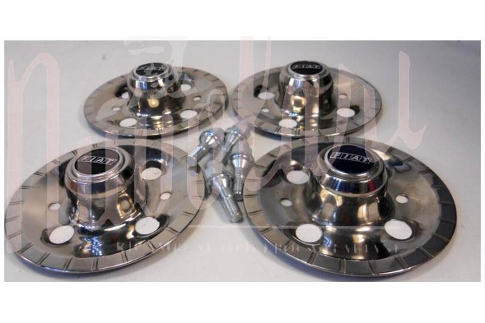 KIT 4 CON BULLONI COPPETTE RUOTA INOX SOTTO VITI