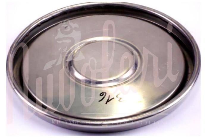 COPPETTA RUOTA INOX PIATTA LOGO GIALLO