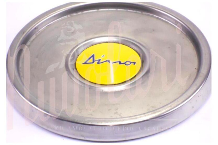 COPPETTA RUOTA INOX PIATTA LOGO GIALLO