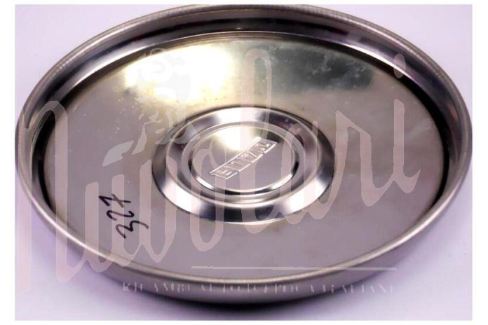 COPPA RUOTA INOX LOGO NERO