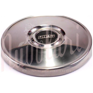 COPPA RUOTA INOX LOGO NERO