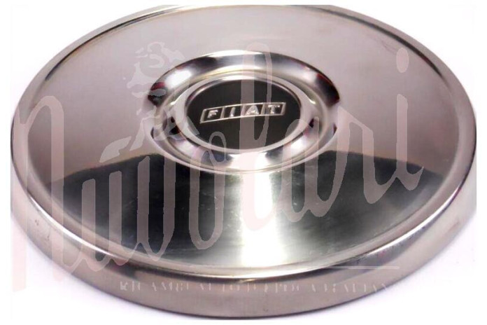 COPPA RUOTA INOX LOGO NERO