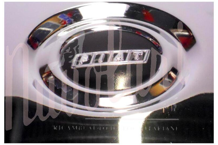 COPPA RUOTA CROMATA LOGO NERO