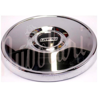 COPPA RUOTA CROMATA LOGO NERO