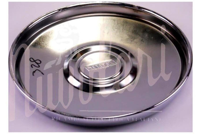 COPPA RUOTA CROMATA LOGO NERO