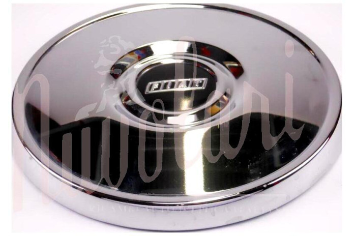 COPPA RUOTA CROMATA LOGO NERO