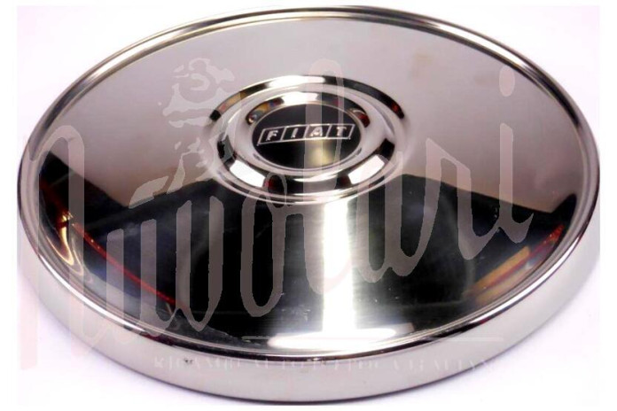 COPPA RUOTA INOX LOGO NERO