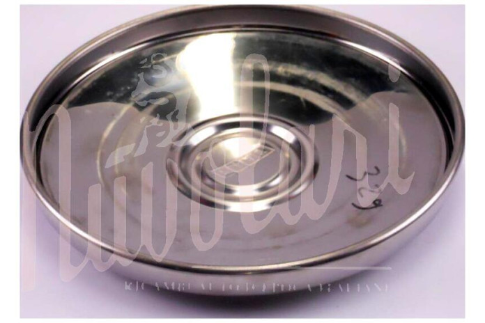COPPA RUOTA INOX LOGO NERO