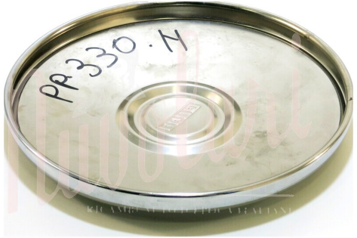 COPPA RUOTA CROMATA LOGO NERO