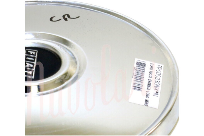 COPPA RUOTA INOX LOGO NERO