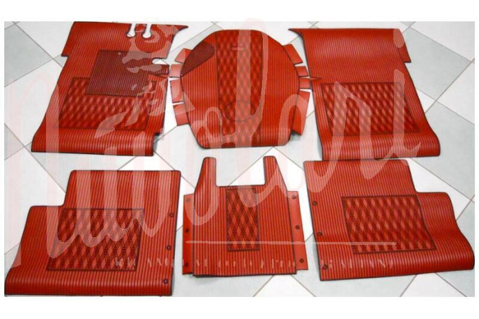 SOPRA TAPPETI ROSSI NERI 6 PEZZI