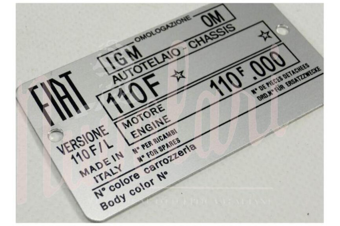 ETICHETTA IDENTIFICATIVA 110F