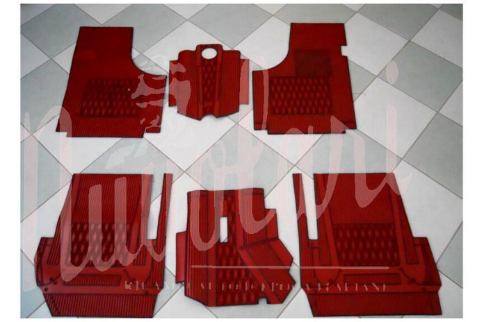 SOPRA TAPPETI ROSSI NERI 6 PEZZI