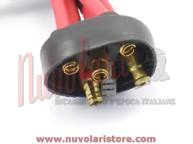 SERIE CAVI CANDELE ROSSI LUNGO SILICONE GT JUNIOR 1300  / RED LONG SPARK PLUGS CABLES GT JUNIOR 1300-1