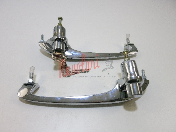 COPPIA MANIGLIE ESTERNE CON SERRATTURA PORTAOGGETTI ALFA ROMEO 2000-2600 TOURING / PAIR OF EXTERNAL HANDLES WITH STORAGE LOCK