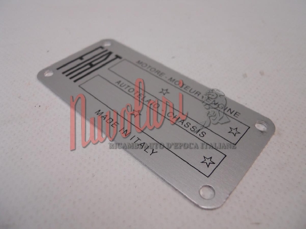ETICHETTA IDENTIFICATIVA FIAT 850 COUPE' / IDENTIFICATION LABEL