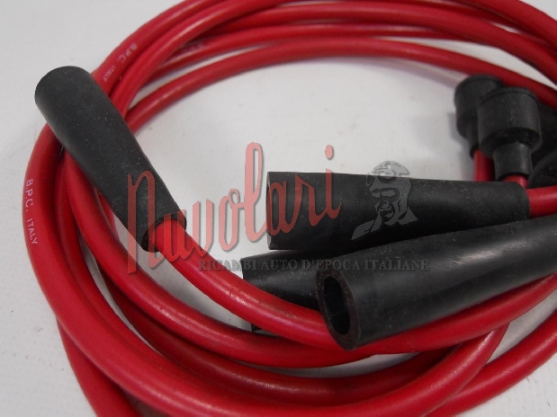 SERIE CAVI CANDELE ROSSI FIAT 1500 C / RED SPARK PLUGS CABLES -0