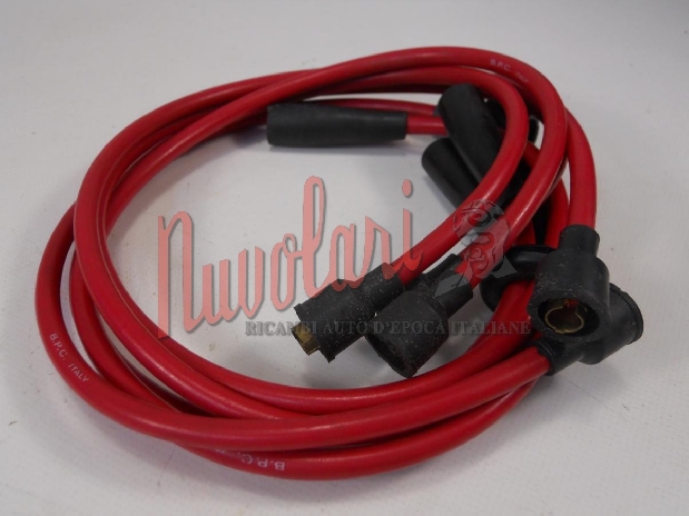 SERIE CAVI CANDELE ROSSI FIAT 1500 C / RED SPARK PLUGS CABLES -1